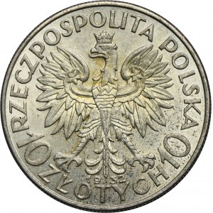 Głowa Kobiety, 10 złotych Londyn 1932