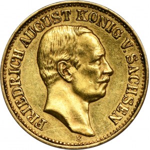 Nemecko, Sasko, Frederick August III, 10 Mark Muldenhütten 1909 E