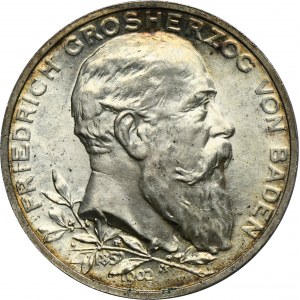 Germany, Baden, Friedrich I, 5 Mark Karlsruhe 1902