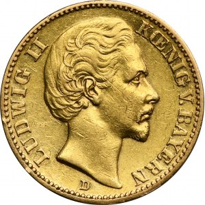 Niemcy, Bawaria, Ludwik II, 20 Marek Monachium 1872 D