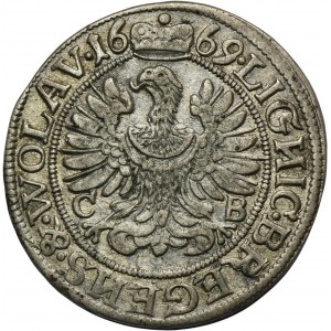 Schlesien, Herzogtum Legnicko-Brzesko-Wołowskie, Krystian Wołowski, 3 Krajcary Brzeg 1669 CB