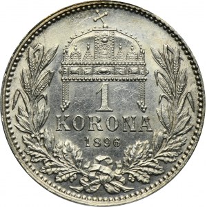 Maďarsko, František Josef I., 1 koruna 1896 KB