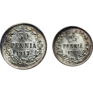 Set, Finland, Autonomy, Nicholas II, Penniä (2 pcs.)