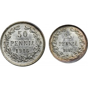 Set, Finland, Autonomy, Nicholas II, Penniä (2 pcs.)