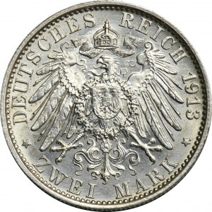 Nemecko, Pruské kráľovstvo, Wilhelm II, 2 marky Berlín 1913