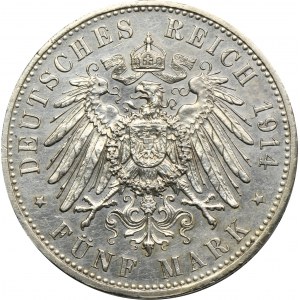 Niemcy, Królestwo Prus, Wilhelm II, 5 Marek Berlin 1914 A