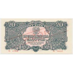 20 złotych 1944 ...owe - WZÓR - Rz 123456/789000 -