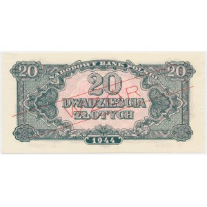 20 złotych 1944 ...owe - WZÓR - Rz 123456/789000 -