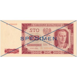 100 zlatých 1948 - SPECIMEN - D - modrotlač