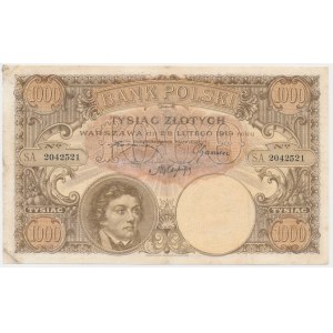1.000 Zloty 1919 - S.A -.