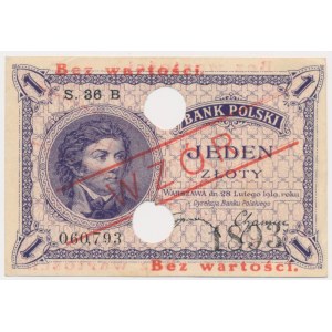 1 złoty 1919 - S.36 B - WZÓR - No. 1893 -