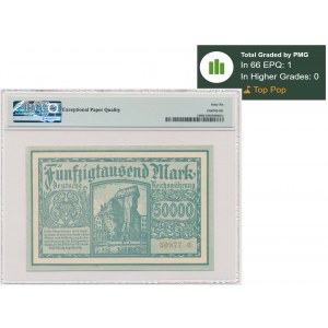 Danzig, 50.000 Mark 1923 - no. 5 digit series with ❊ - PMG 66 EPQ