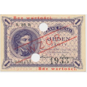 1 złoty 1919 - S.36 B - WZÓR - No. 1933 -