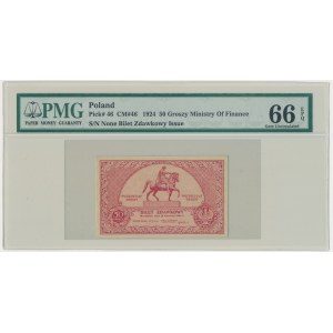 50 haléřů 1924 - PMG 66 EPQ