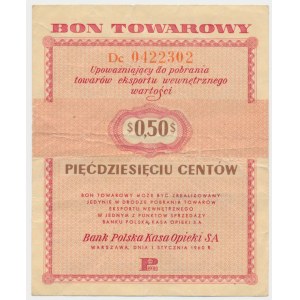 Pewex, 50 centów 1960 - Dc - z klauzulą -