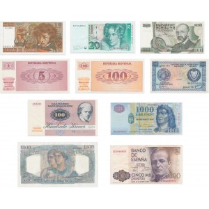 Europe, lot of 10 banknotes