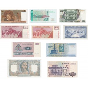 Europe, lot of 10 banknotes