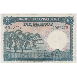 Kongo, 10 Franken 1949