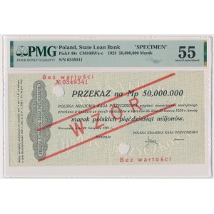 Remittance, 50 million marks 1923 - MODEL - No 0349341 - PMG 55 - BIG PERFORMANCE