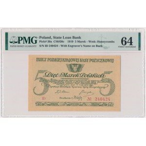 5 známok 1919 - ID - PMG 64