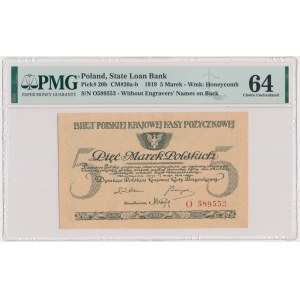 5 známok 1919 - O - PMG 64