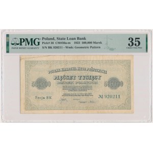 500.000 mariek 1923 - SERJA BK - 6 číslic - PMG 35