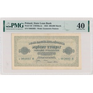 500.000 marek 1923 - N - 6 cyfr z ❉ - PMG 40