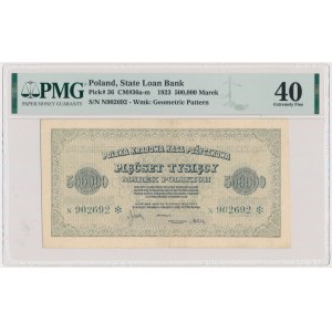 500 000 marek 1923 - N - 6 číslic s ❉ - PMG 40