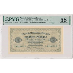 500 000 marka 1923 - E - 6 číslic s ❊ - PMG 58 - RARE