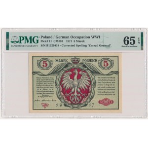 5 marek 1916 - Generał - biletów - B - PMG 65 EPQ
