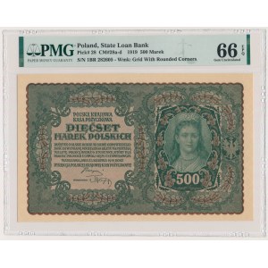 500 marek 1919 - 1. série BR - PMG 66 EPQ