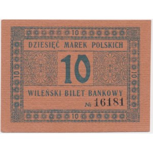 Vilnius, Vilniuser Bankkarte, 10 Mark 1920 - SCHÖN