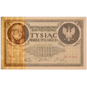 1.000 Mark 1919 - Diversionsfälschung mit Wasserzeichen