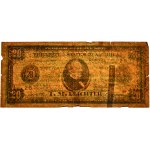 Ulotka wydrukowana w formie banknotu 20 dolarów 1914