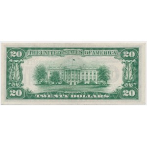 USA, Green Seal, New York, 20 dolarów 1934 - B - Julian & Vinson -