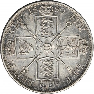 Velká Británie, Victoria, Double florin (4 šilinky) Londýn 1890