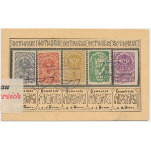 Austria (Reichental), rare notgeld with 5 stamps 1920