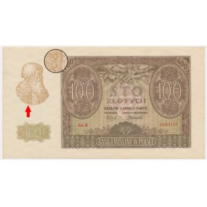 100 Gold 1940 - B - ORIGINAL SERIES - RARE