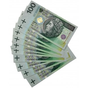 Zestaw, 100 złotych 1994 - serie zastępcze - (10 szt.)