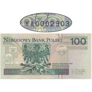 100 zlotých 1994 - YA 0002903 - náhradná séria - RARE