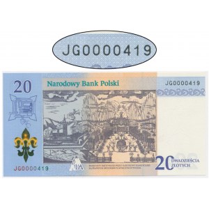 20 złotych 2017 - 300-lecie koronacji Obrazu Matki Boskiej Jasnogórskiej - JG 0000419 - niski numer -