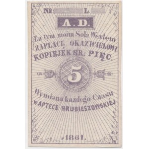 Apteka Hrubieszowska, 5 kopiejek srebrem 1861 - blankiet