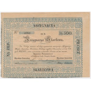 Treasury Assignment for 500 zloty 1831.