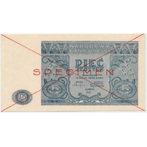 5 zlotých 1946 - SPECIMEN -