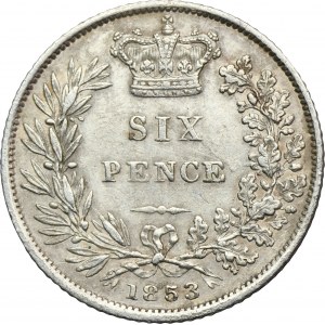 Großbritannien, Victoria, 6 Pence London 1853