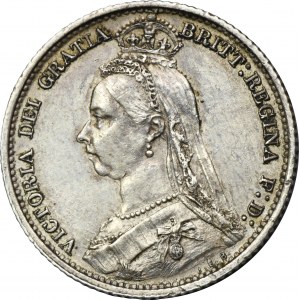 Großbritannien, Victoria, 6 Pence London 1888