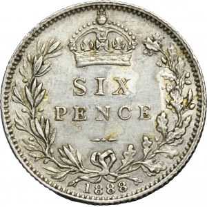 Großbritannien, Victoria, 6 Pence London 1888