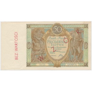 50 złotych 1929 - nieoryginalny nadruk Wzór -