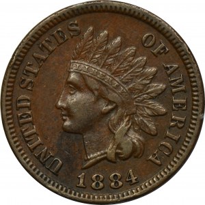 USA, 1 Cent Philadelphia 1884 - Indianerkopf