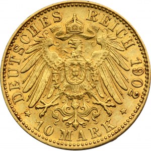 Deutschland, Freie und Hansestadt Hamburg, 10 Mark 1902 J - RARE